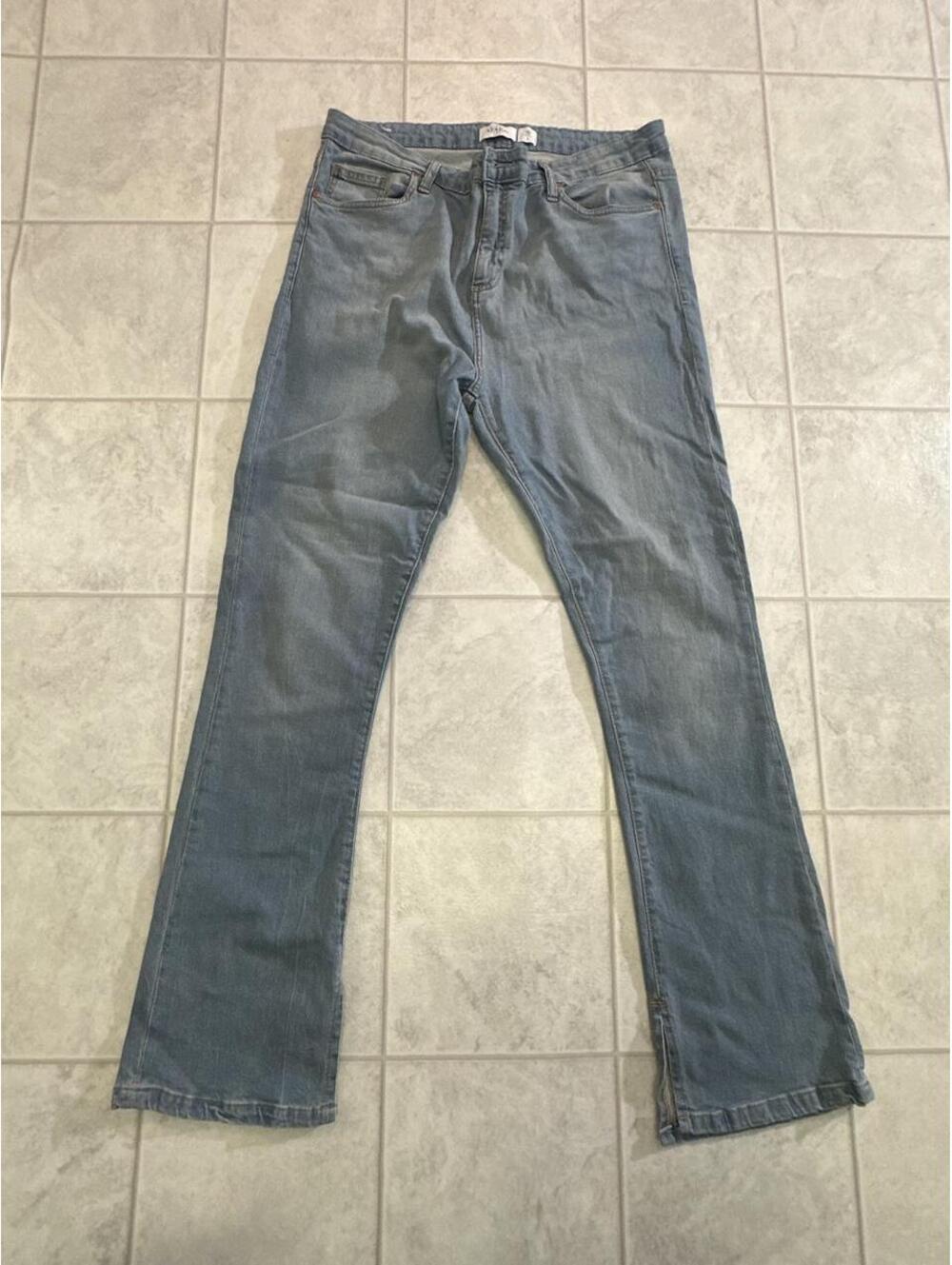 Women's Blue and Grey Jeans
